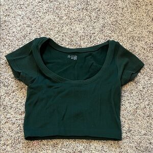 Aerie/Offline Forest Green Ribbed Crop Top